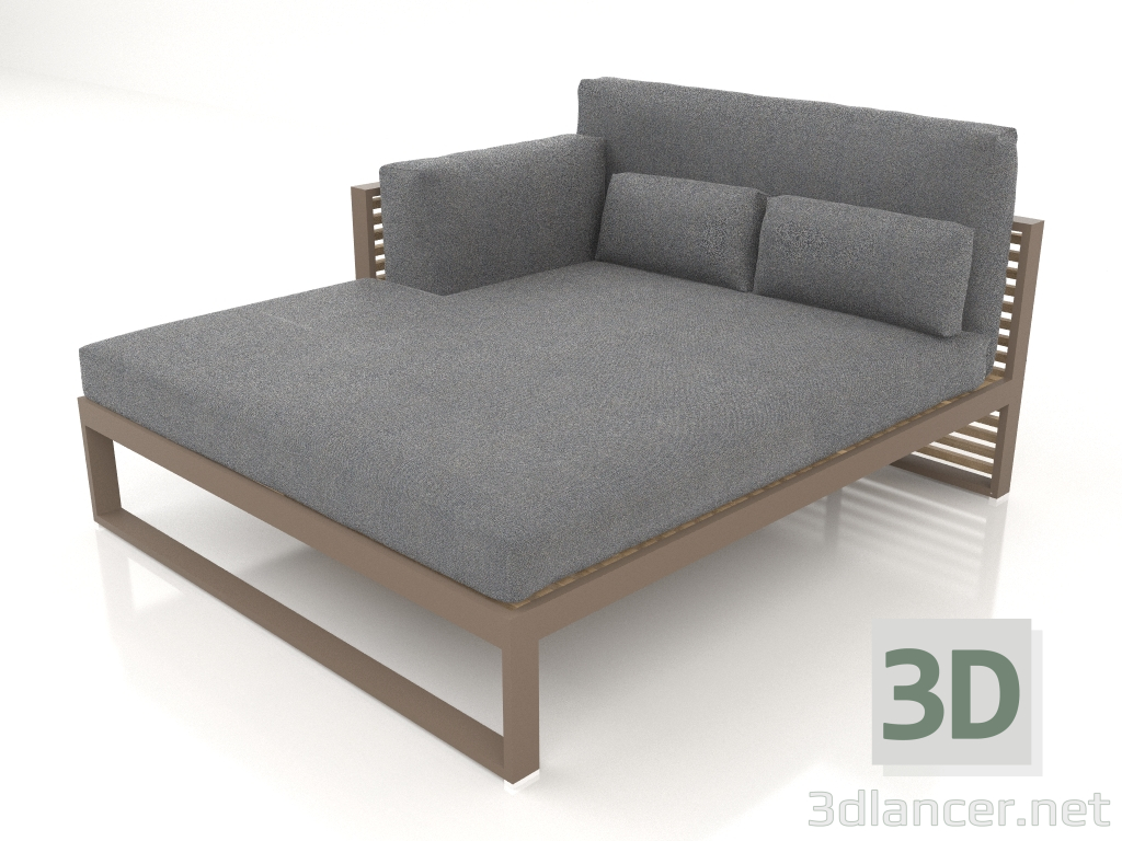 modèle 3D Canapé modulable XL, section 2 gauche, dossier haut (Bronze) - preview