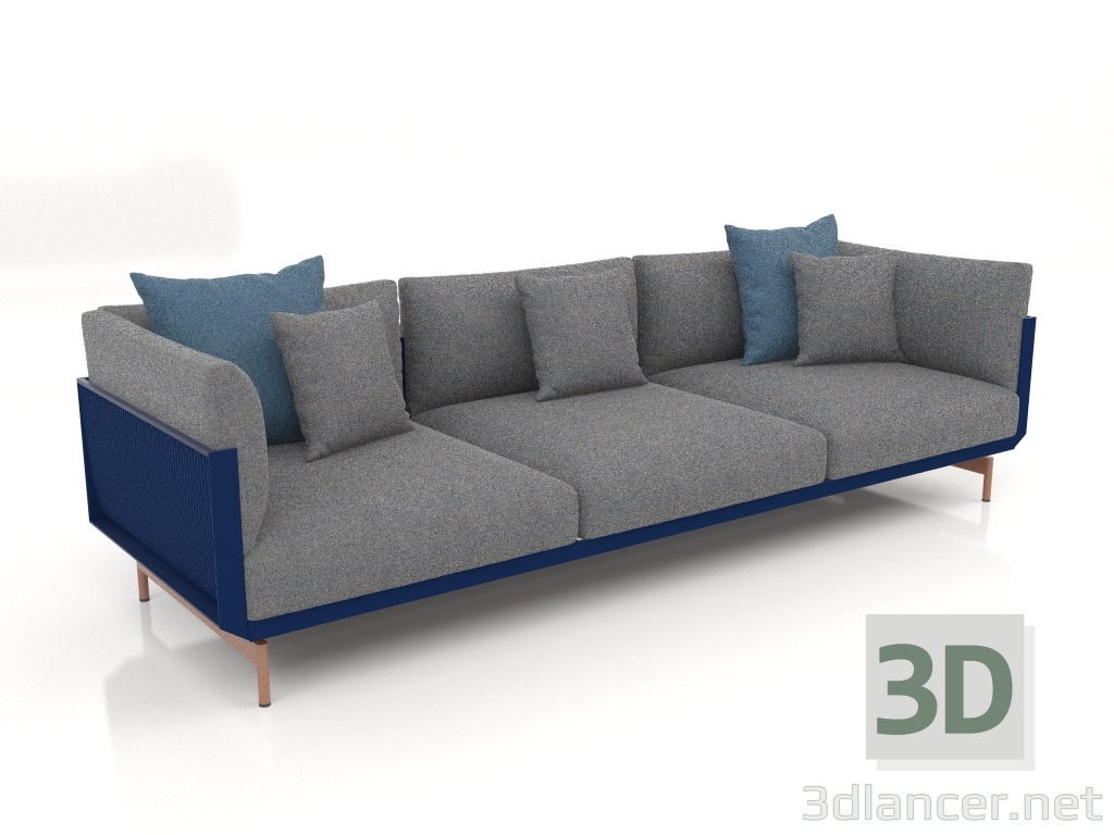 3d model Sofá 3 plazas (Azul noche) - vista previa