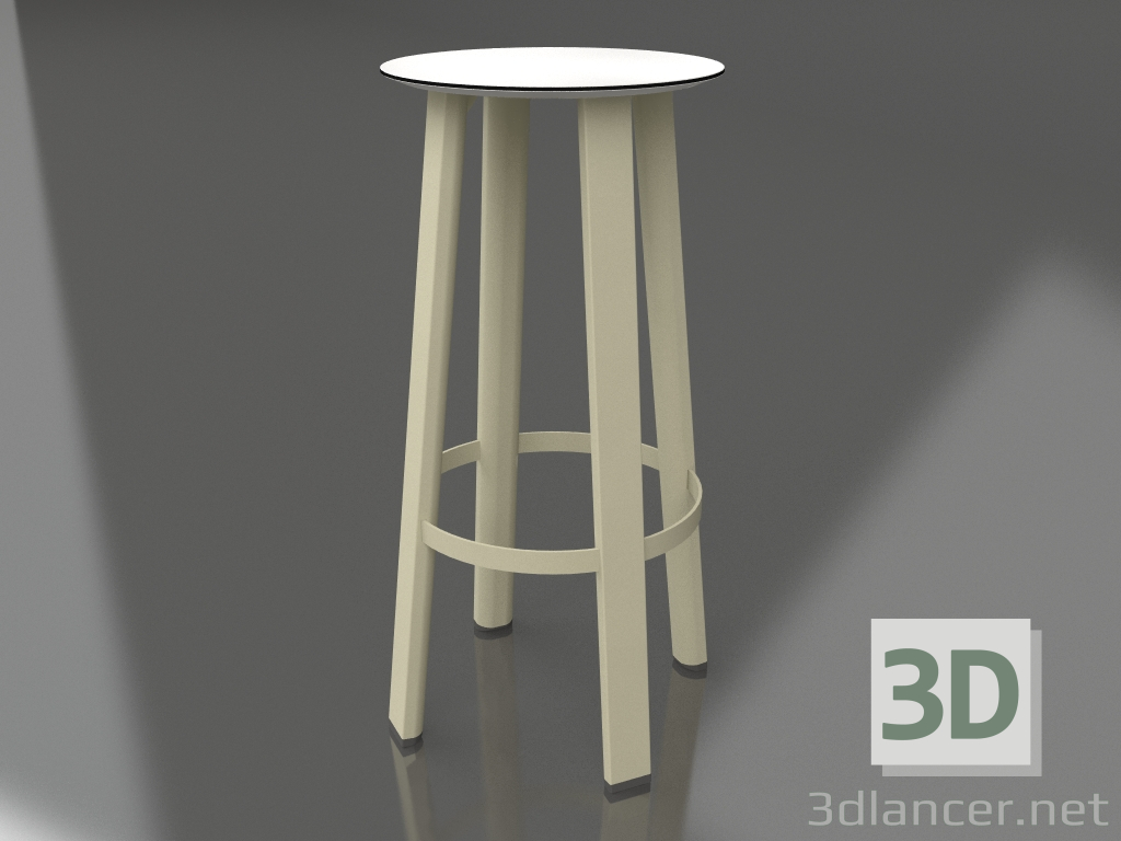 modèle 3D Tabouret haut (Or) - preview