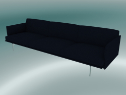 3.5-seater sofa Outline (Vidar 554, Polished Aluminum)