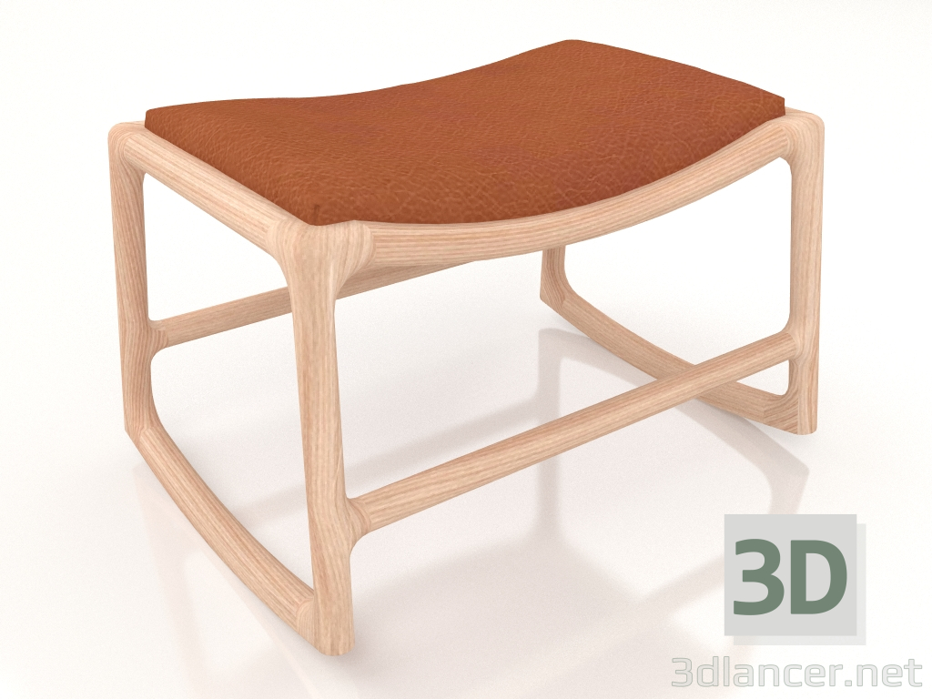 modello 3D Pouf Dedo con rivestimento in pelle - anteprima