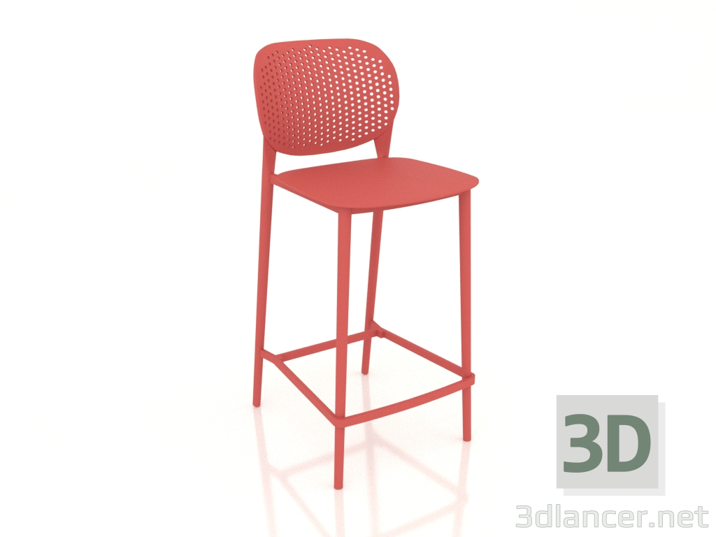 modello 3D Sgabello da bar PONGO (303-APP1 arancio maturo) - anteprima