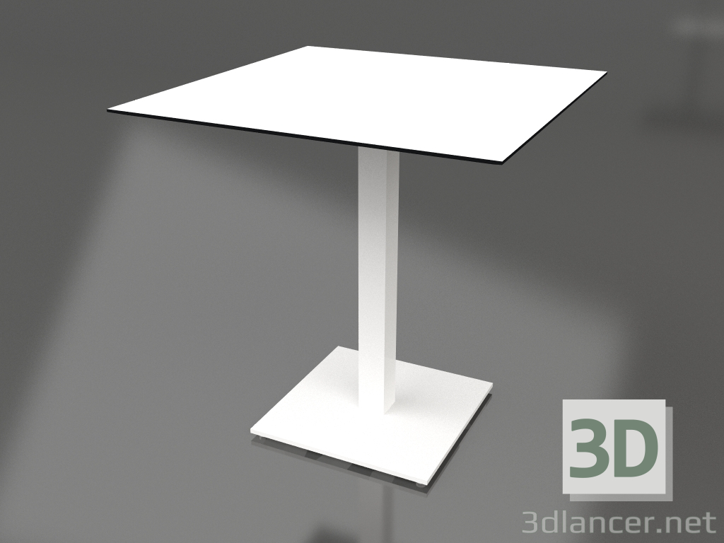 3d model Dining table on a column leg 70x70 (White) - preview