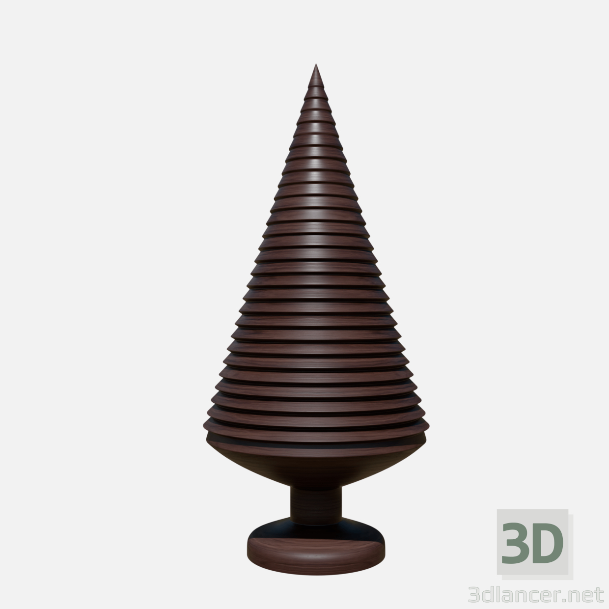 Decoración de árbol de madera 3 3D modelo Compro - render