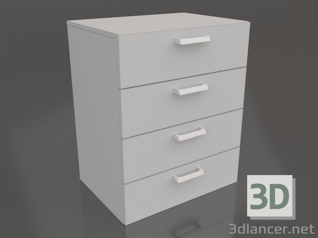 modèle 3D Meuble encastré LK-600 TYA-V 900 (avec 4 tiroirs) - preview