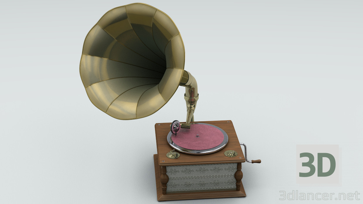 modèle 3D Gramophone - preview