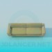 3d model Sofa on metal legs - preview