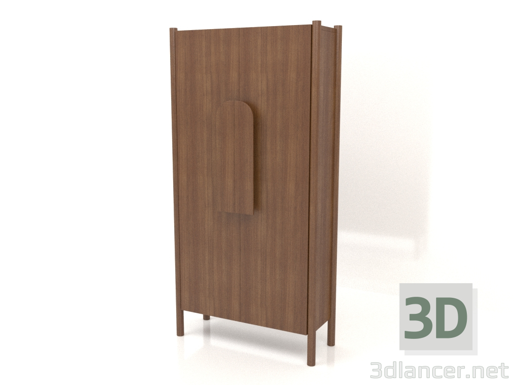 3d модель Шкаф с короткими ручками W 01 (800х300х1600, wood brown light) – превью