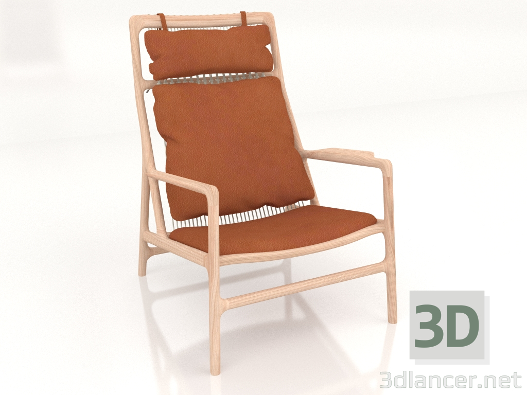 modèle 3D Chaise de loisirs Dedo avec revêtement en cuir - preview