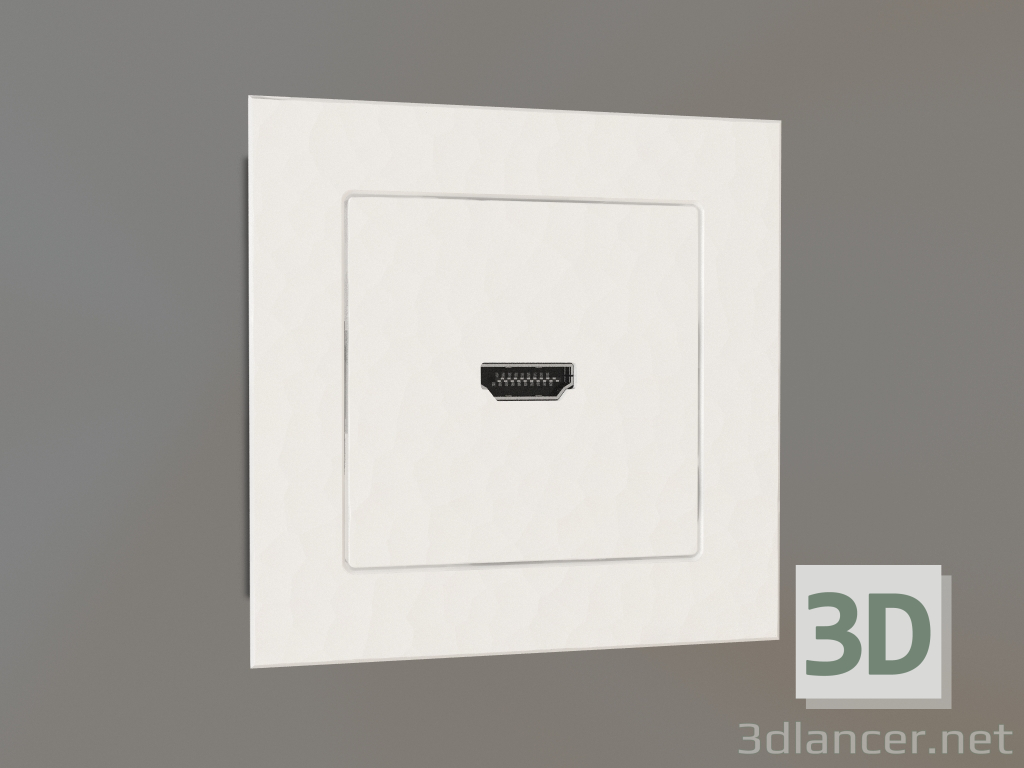 Modelo 3d Tomada HDMI (martelo branco) - preview