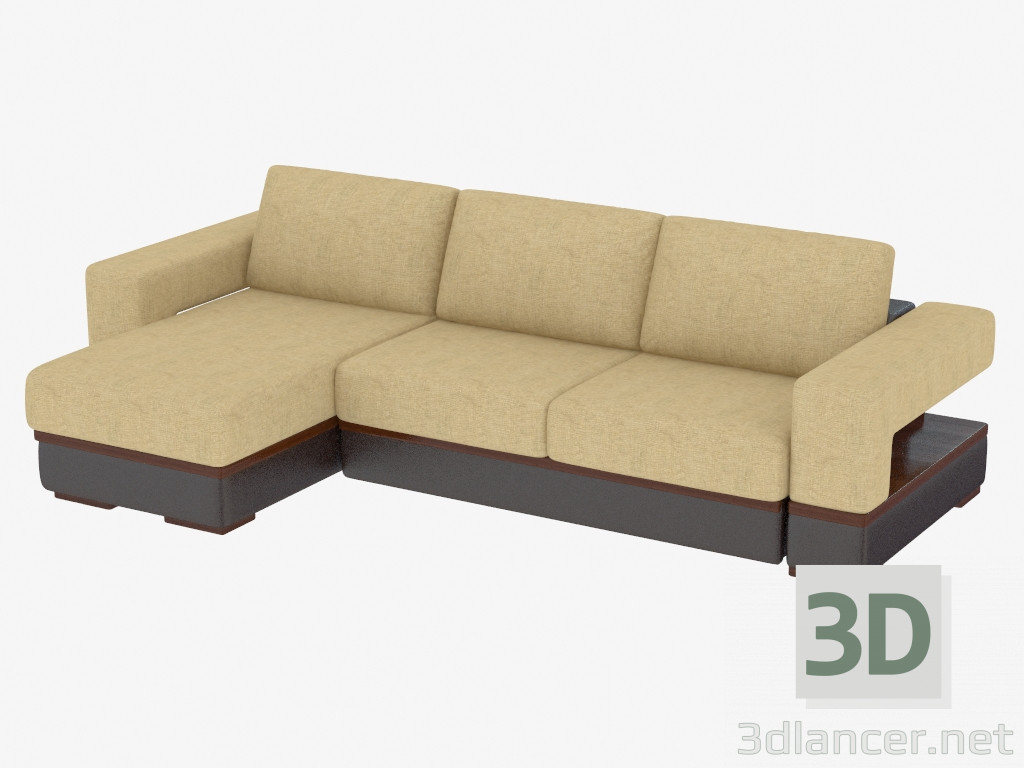 3D Modell Ecksofa mit kombinierter Polsterung - Vorschau