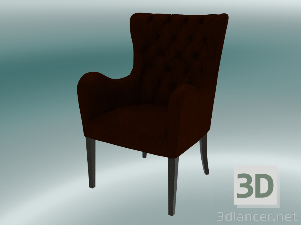 3d model Armchair Davis (Burgundy) - preview