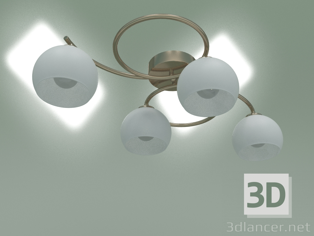 modello 3D Lampadario a soffitto 30144-4 (bronzo antico) - anteprima