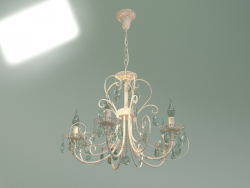 Lustre de suspensão 3305-5 (branco com ouro - Strotskis de cristal transparente)