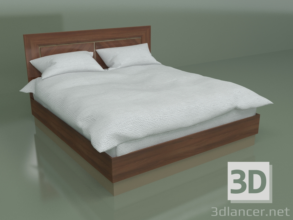 Modelo 3d Cama de casal DN 2018 (Nogueira) - preview