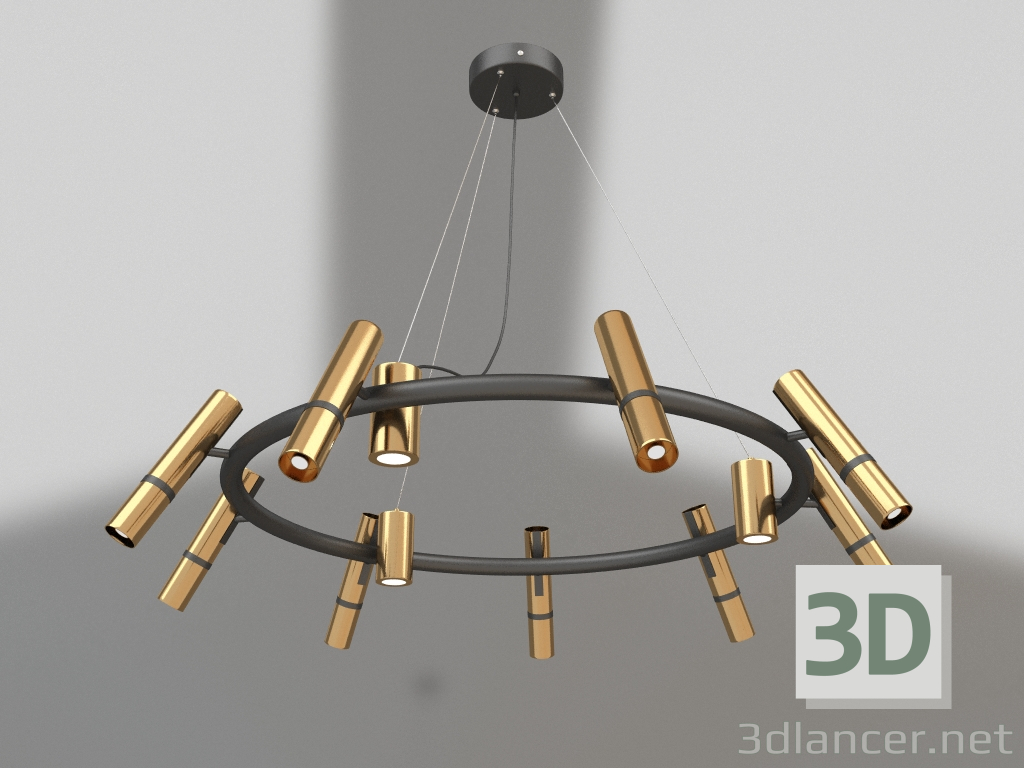 modello 3D Lampadario Martha bronzo, nero (08425-12,19-20) - anteprima