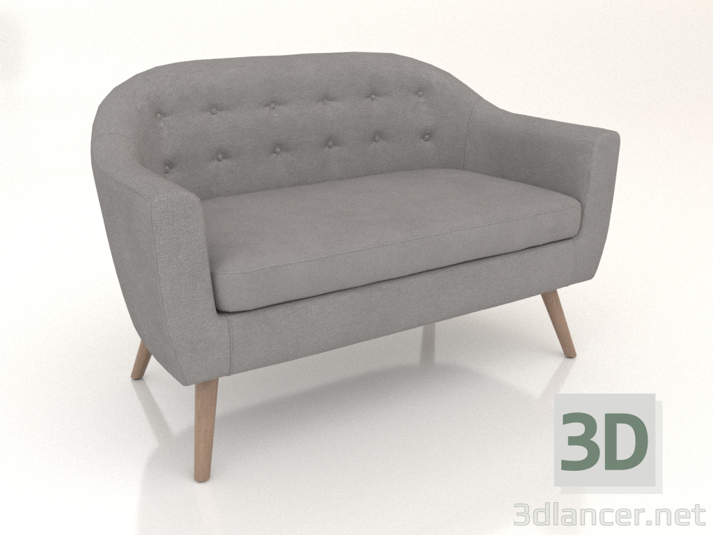 modèle 3D Canapé Florence 2 places (gris-beige - naturel) - preview