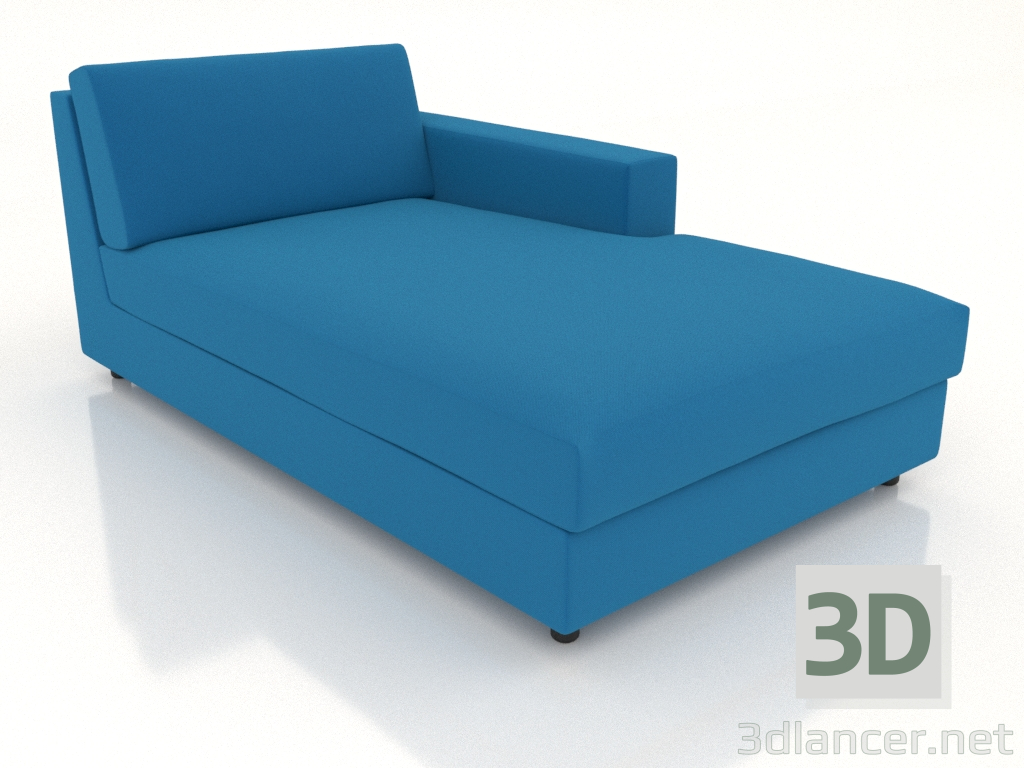 3d model Chaise longue 83 with an armrest on the right - preview