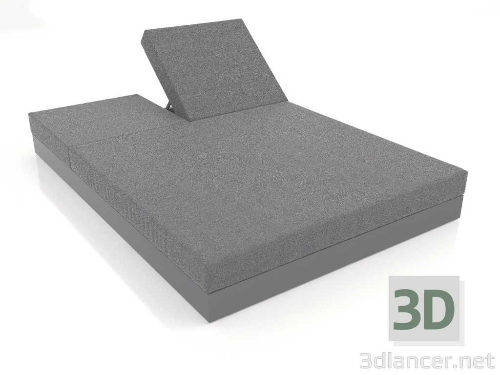 modello 3D Letto con schienale 140 (Antracite) - anteprima