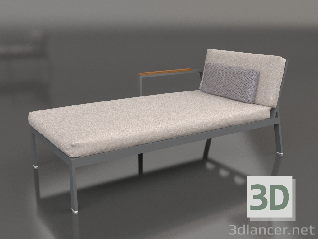 3D modeli Kanepe modülü 2. bölüm sol (Antrasit) - önizleme