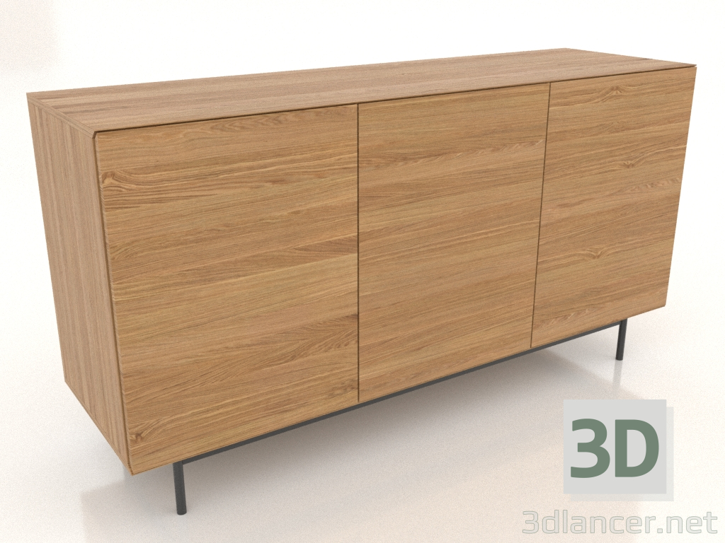 modello 3D Cassettiera 1 1500 mm (rovere naturale) - anteprima