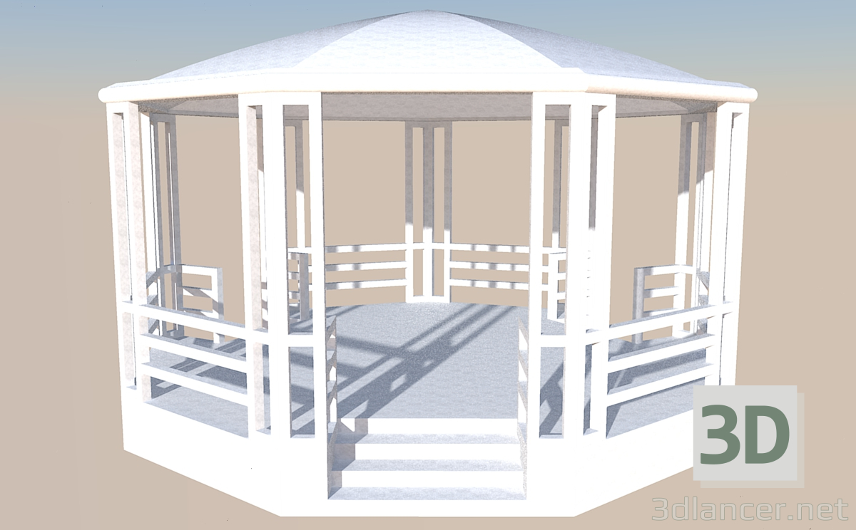 3d model summer house - preview