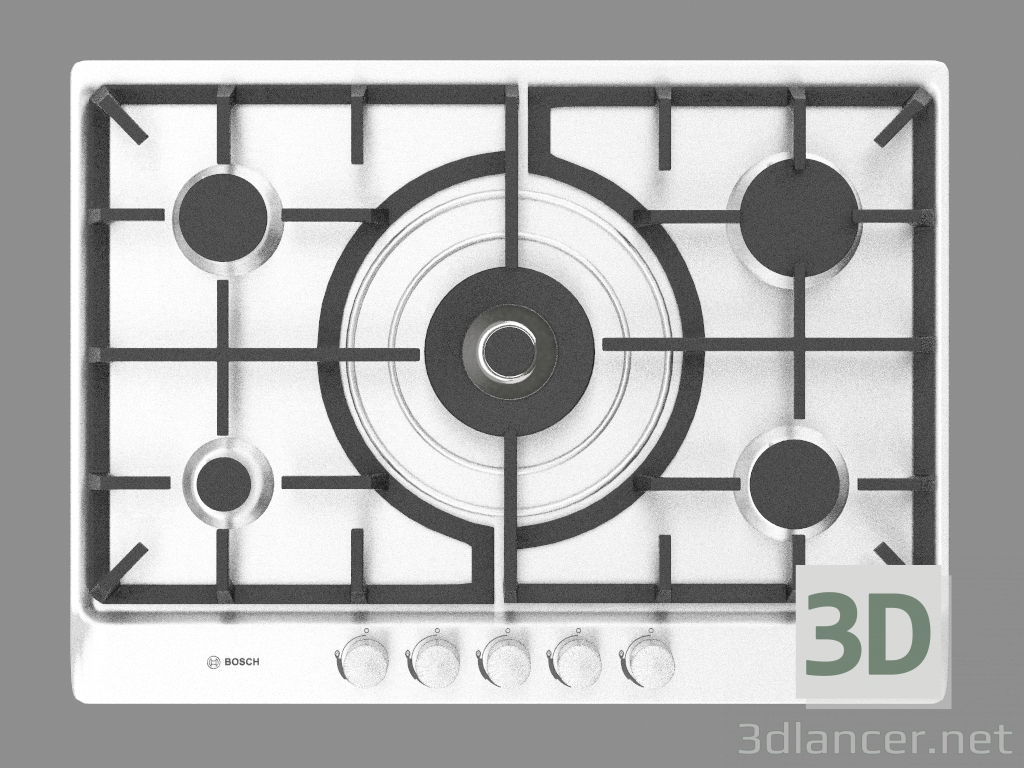 3 डी मॉडल निर्मित गैस hob (cooktop) PCQ715B90A - पूर्वावलोकन