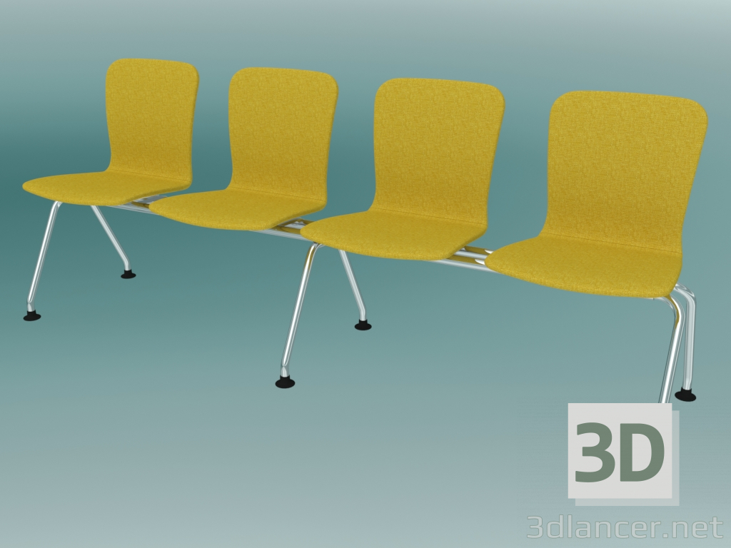 3d model Banco de cuatro plazas (K43L4) - vista previa