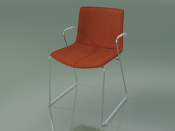 Chair 0313 (on a carriage with armrests, with removable leather upholstery, cover 1)