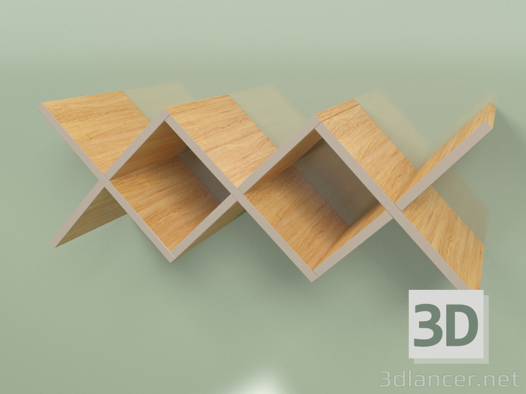 3d модель Полка для гостиной Woo Shelf длинная (кофейный) – превью