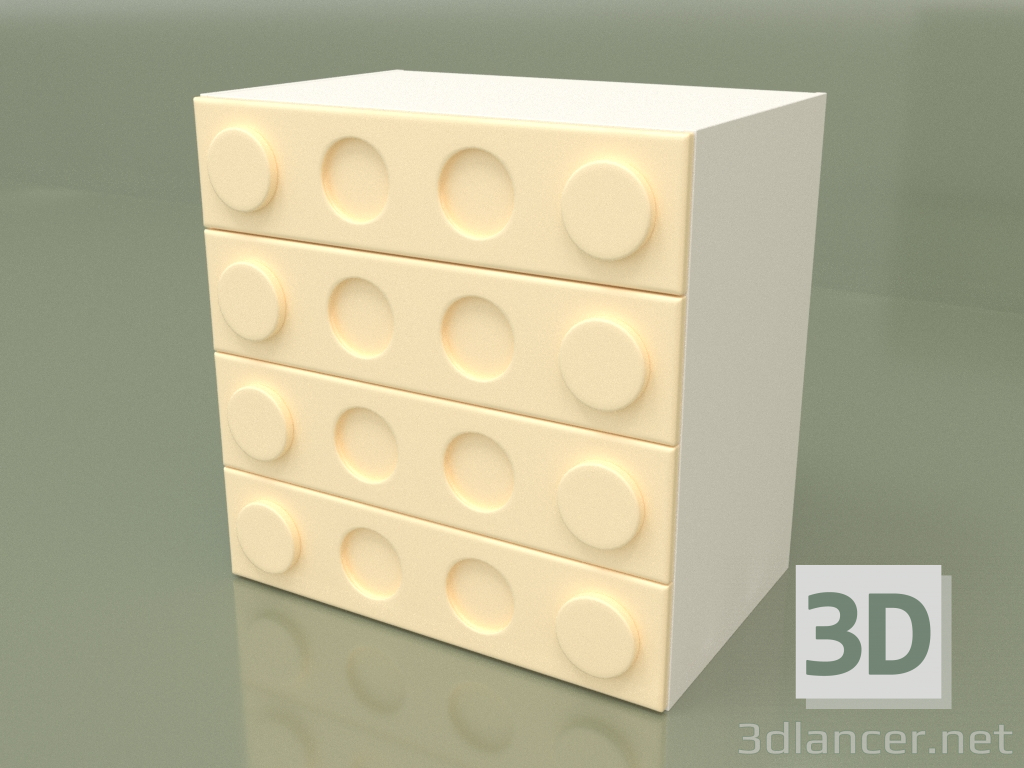 3d model Cajonera (Crema) - vista previa