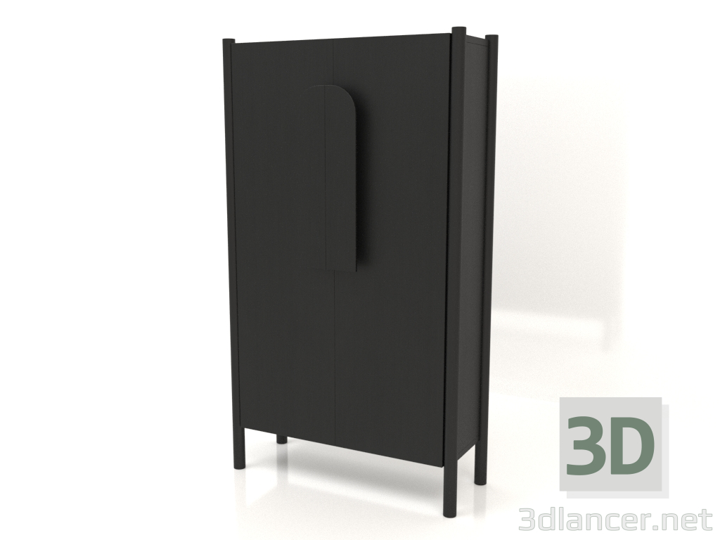 3d model Wardrobe with short handles W 01 (800x300x1400, wood black) - preview