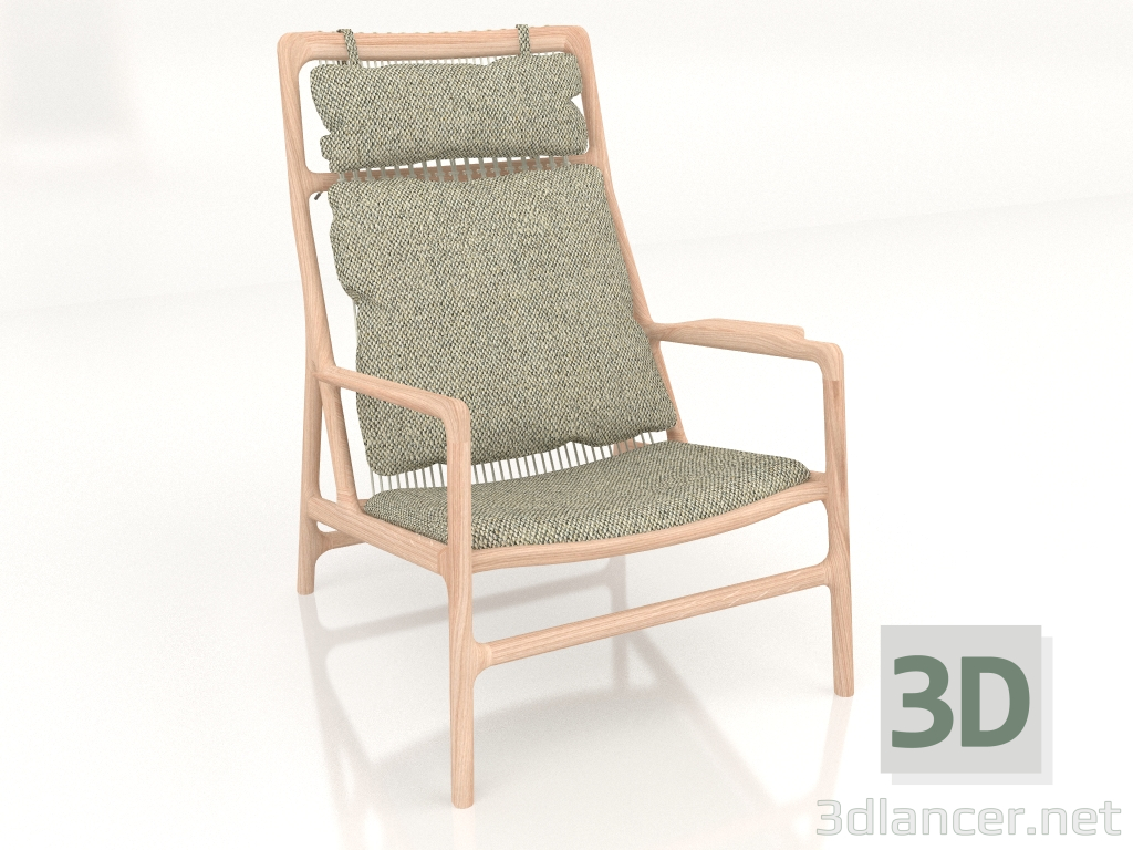 modèle 3D Chaise de loisirs Dedo recouverte de tissu - preview