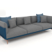 3D Modell 3-Sitzer-Sofa (Graublau) - Vorschau