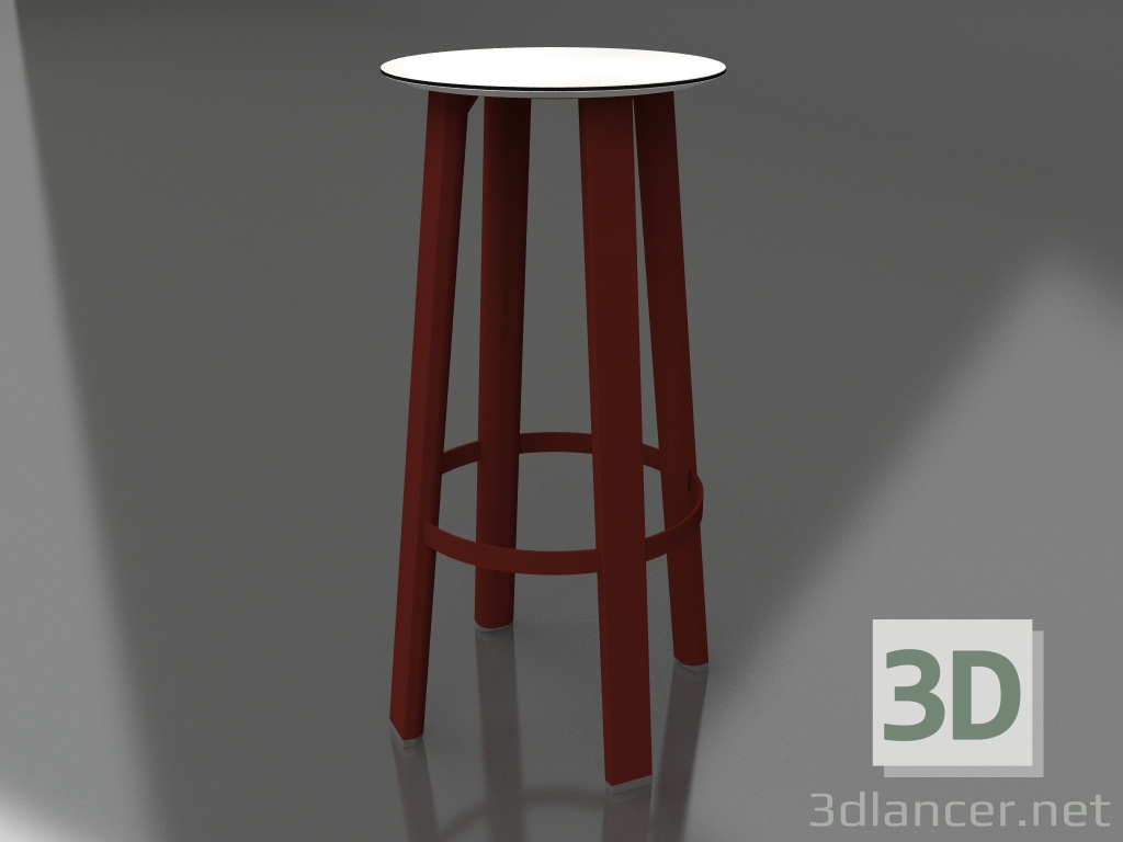 3d model Taburete alto (Rojo vino) - vista previa