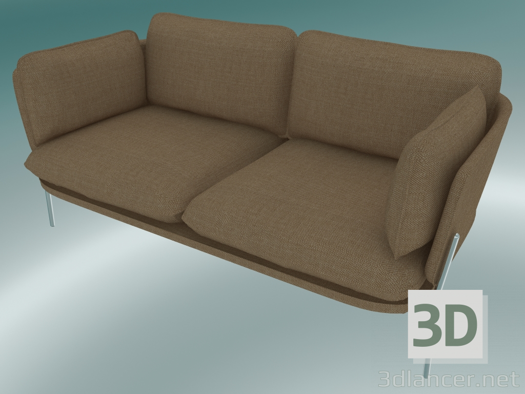 3d model Sofá Sofá (LN2, 84x168 A 75 cm, patas cromadas, Hot Madison 495) - vista previa