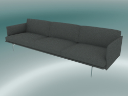 Sofa 3.5-seater Outline (Remix 163, Polished Aluminum)