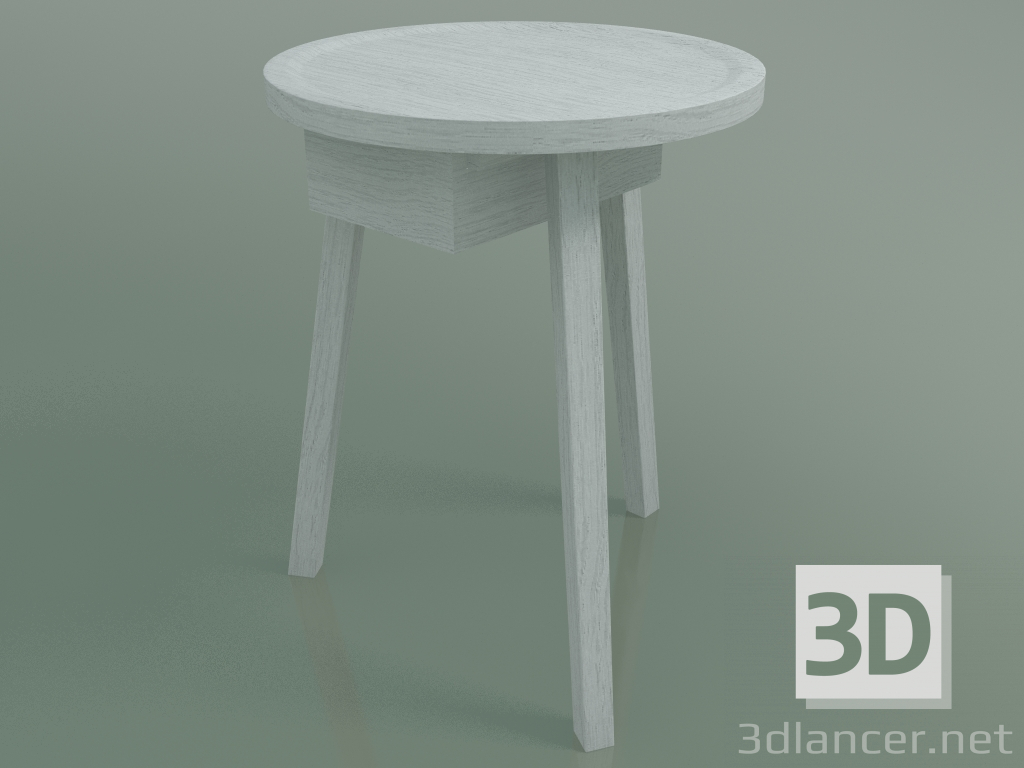 3d model Side table with drawer (45, White) - preview