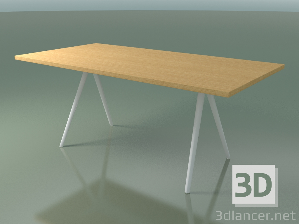 3d model Mesa rectangular 5432 (H 74 - 90x180 cm, patas 150 °, chapa de roble natural L22, V12) - vista previa