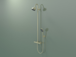 Shower pipe with thermostat and 3jet overhead shower (34640250)