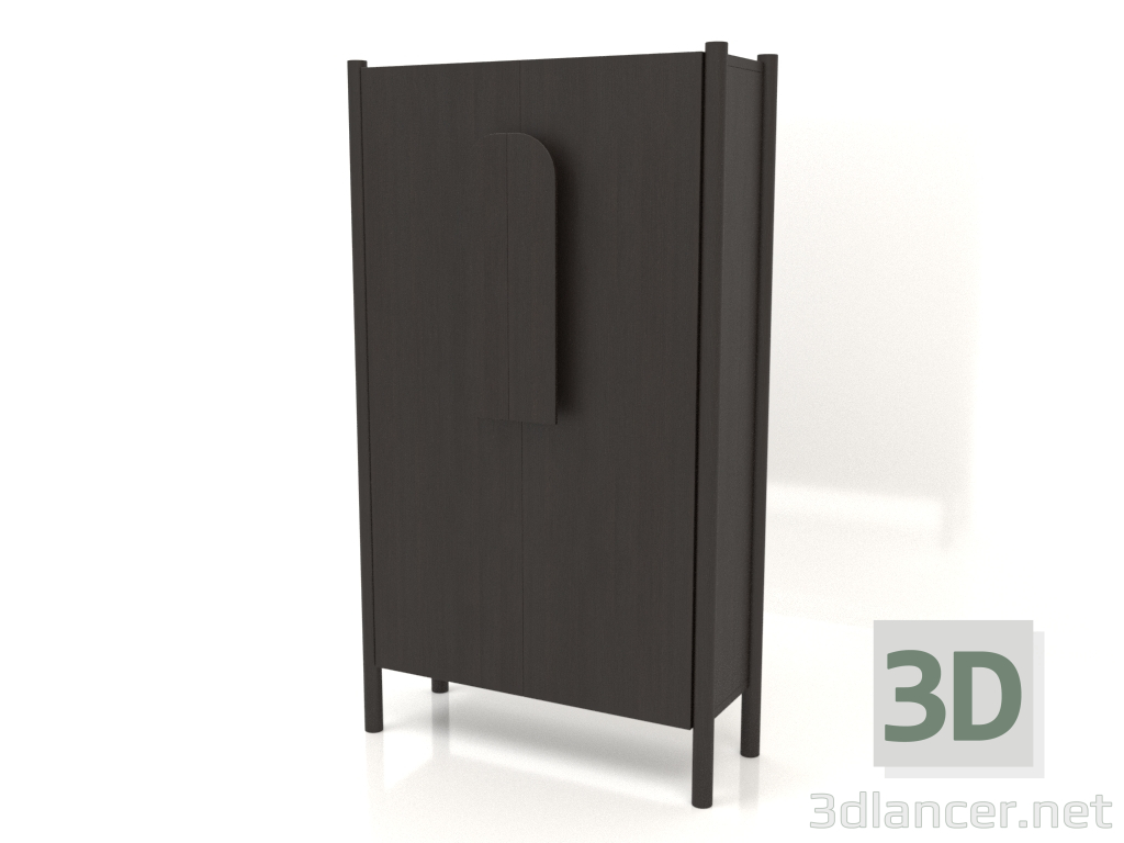 modèle 3D Armoire à poignées courtes W 01 (800x300x1400, bois brun foncé) - preview