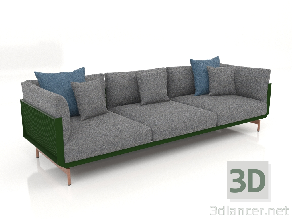 3d model Sofá 3 plazas (Verde botella) - vista previa