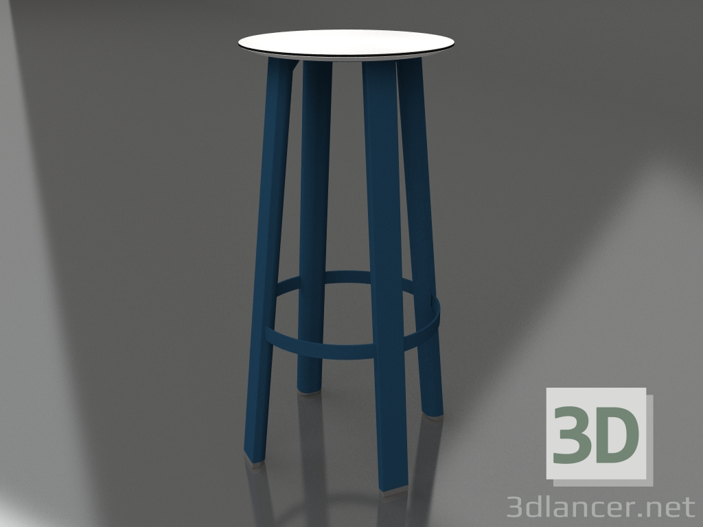 Modelo 3d Banqueta alta (azul cinza) - preview