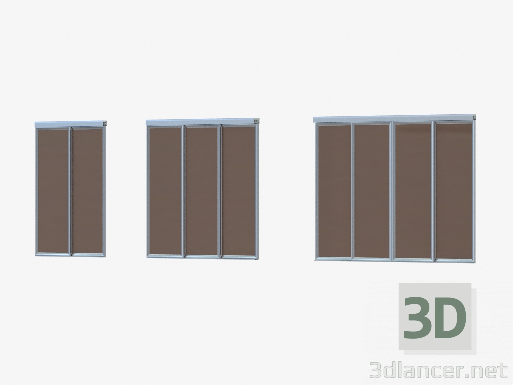 Modelo 3d Partição Interroom de A1 (vidro bronzeado prateado) - preview