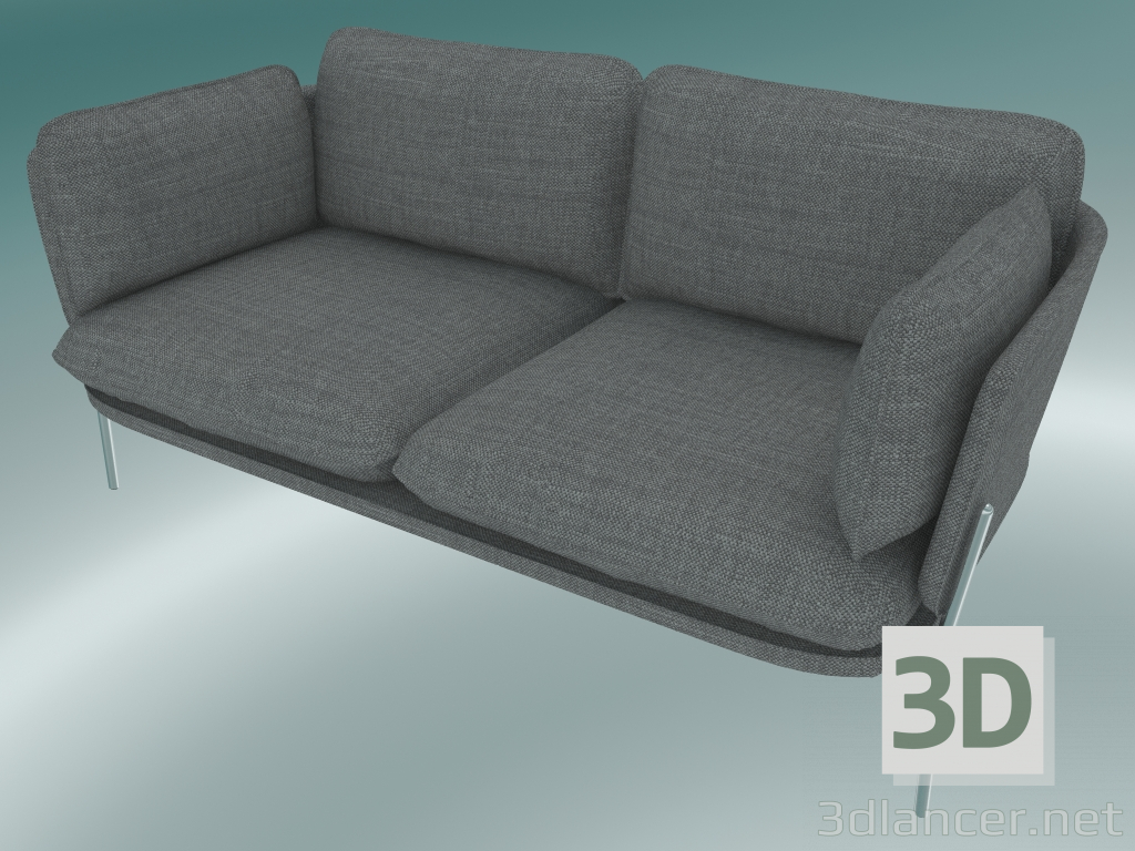 3d model Sofá Sofá (LN2, 84x168 A 75 cm, patas cromadas, Hot Madison 724) - vista previa