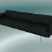 3D Modell Sofa 3,5-Sitzer Outline (Refine Black Leather, poliertes Aluminium) - Vorschau