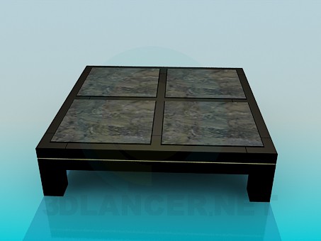 modèle 3D Table basse carrée - preview