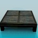 3d model Square low table - preview