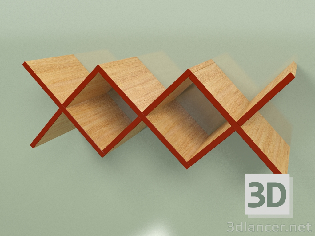 3d model Estante para salón Woo Shelf long (burdeos) - vista previa