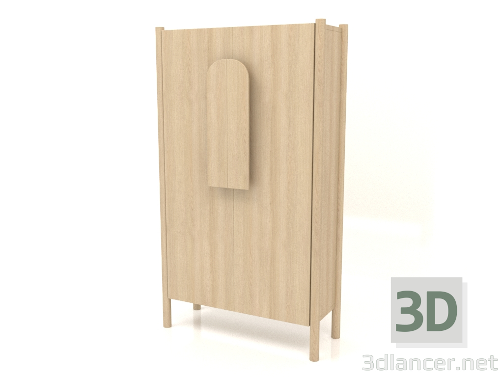 3d модель Шафа з короткими ручками W 01 (800х300х1400, wood white) – превью